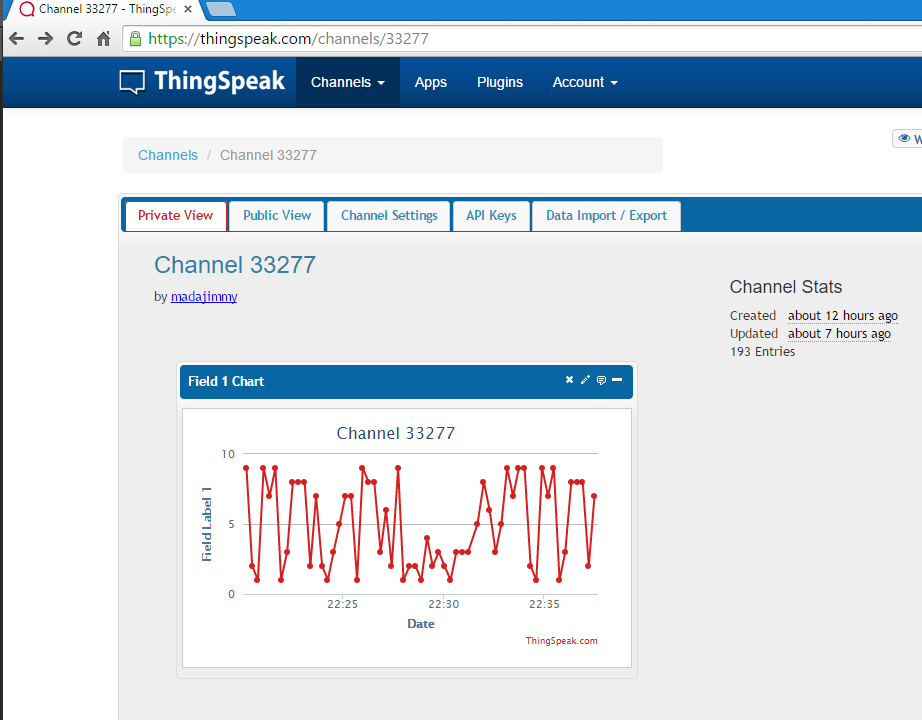 ThingSpeak data logger